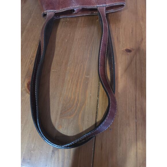 Vintage Italian Leather Boho Hobo Genuine Leather Bag Pelletteria Toro Firenze - Picture 8 of 10